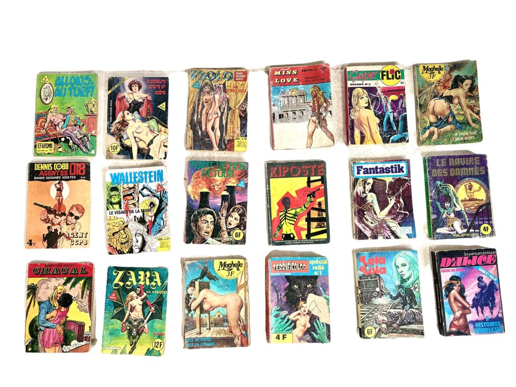 Vintage French Adult Comics Comic Book x18 Very Graphic Novels Books Collection Book Memorabilia Collector Rare circa 1970’s / EVE