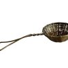 Antique English Loose Tea Cup Top Strainer Brass Metal Small Pot Kettle Kitchen Display Vintage c1910-30's / EVE