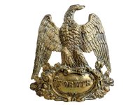 Antique French Forets Napoleonic Eagle Crest Metal Bronze Brass Stand Metal Ornament Stand Display Decor c1850-1900's / EVE