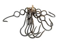 Vintage French Metal Wall Rail Hanging Kitchen Hook Hooks Hanger Display Tools Butcher Game Commercial circa 1940-50's / EVE