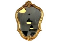Vintage French Gold Wood Fancy Louis XV Style Syroco Wall Hanging Mirrors Boudoir Wood Glass c1990's / EVE