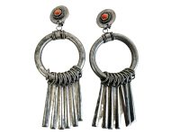 Vintage Moroccan Clip On Earring Grey Metal Ethnic Tribal Jewellery Jewelry c1990-00's / EVE