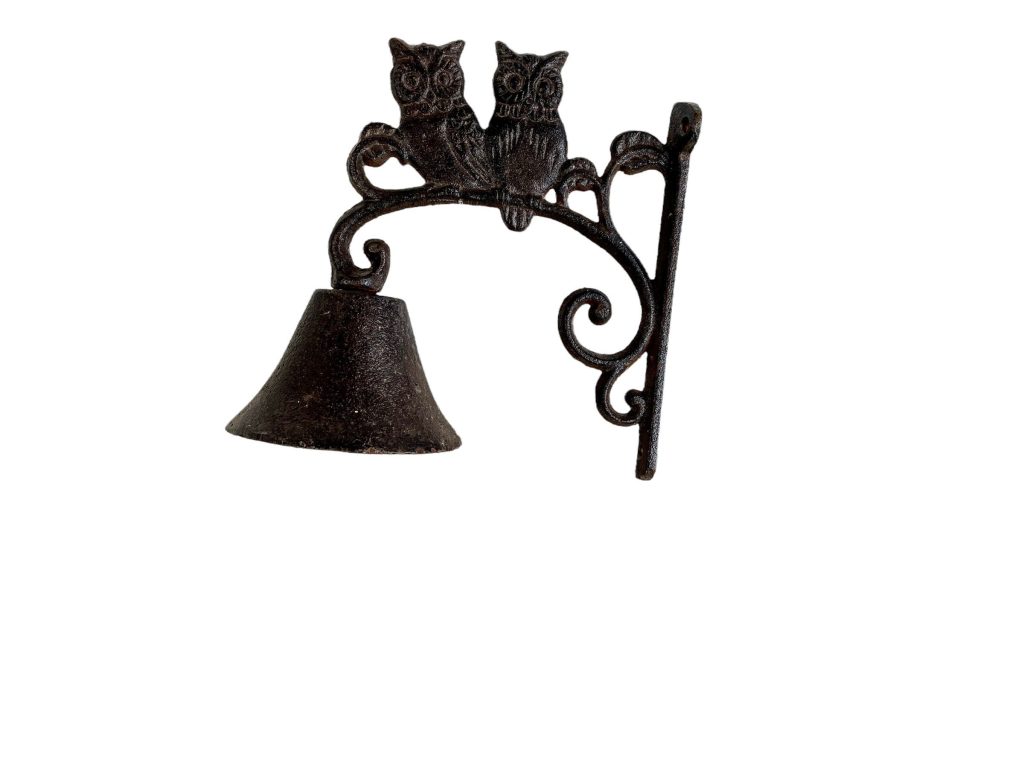 Vintage Bell Doorbell Owl Bird Door Dinner Alarm Iron Bell Knocker Ringing Outside Garden Doorbell c1980’s / EVE