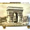 Antique Photo Picture Frame Stand Display French Brass Or Bronze Metal Glass Desktop Table Top Ornate Decorative Gold Small c1900's / EVE