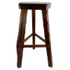 Vintage Tall Stool French Traditional Strong Heavy Chunky Kitchen Stool Wood Stand Display Rest Plinth Seating Pot Tabouret c1980-90's / EVE