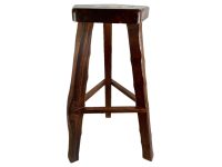 Vintage Tall Stool French Traditional Strong Heavy Chunky Kitchen Stool Wood Stand Display Rest Plinth Seating Pot Tabouret c1980-90's / EVE