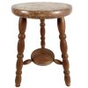 Vintage French Wooden Wood Stool Chair Seat Kitchen Side Table Kitchen Flower Pot Stand Display Tabouret circa 1980-90's / EVE