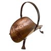Vintage French Copper Log Carrier Holder Fireplace With Heavy Tarnish And Patina To Metalwork circa 1960-70's / EVE