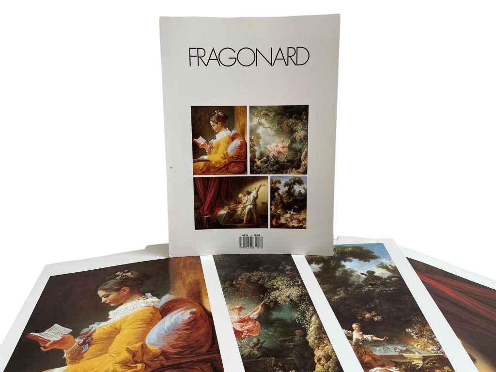 Vintage French Four Prints Fragonard Great Master Print Collection In Envelope Framing Display Artwork Descriptions French c1980’s / EVE