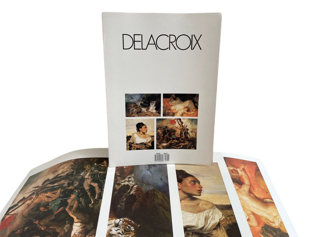 Vintage French Four Prints Delacroix Great Master Painting Print Collection Envelope Framing Display Artwork Descriptions c1980’s / EVE