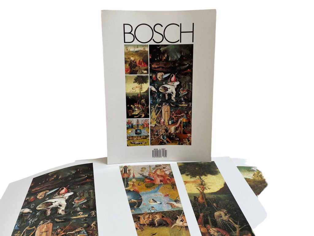Vintage French Four Prints Bosch Great Master Painting Print Collection Envelope Framing Display Artwork Descriptions c1980’s / EVE