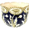 Vintage French Large Majolica Plant Planter Pot Decorative Flower Basket Vase Plant Holder Earthenware Ceramic Blue White c1920???s / EVE