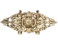 Antique French Iron Ornate Decorative Plaque Plate Rusty Stove Decor circa 1910-20's / EVE