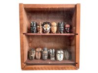 Vintage African Tiny Bisque Bust Mask Depicting Ornaments Collection Decor Intricate Tribal Art Collector Gift Masks c1980-90's / EVE