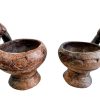 Vintage African Burnt Pottery Bowls Bowl Pair Cup Dish Catch-All Table Centrepiece Decorative Decor Africa c1920-40's / EVE