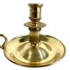 Vintage French Villedieu Brass Metal Standing Hand Held Portable Candle Candlestick Candelabra Stick Pedestal Stand Decor c1970-80's / EVE