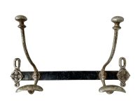 Antique French Metal Wall Mounted Coat Hook Hanger Metal Small Coat Towel Decor Display Hallway Cloakroom Kitchen c1910-20's / EVE