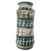 Vintage Spanish Boticari Tila Turquoise Grey Pottery Pharmacy Medical Apothecary Pot Vase Container Storage Prop c1930-40's / EVE