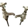 Antique French EP Blanc Paris Metal Kitchen Sink Bathroom Hot Cold Froid Chaud Faucet Water Tap Plumbing Taps c1910-30s / EVE