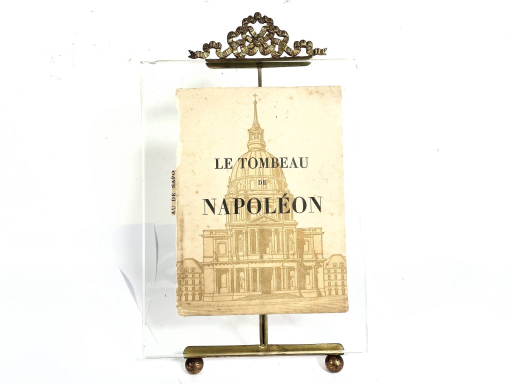 Antique Photo Picture Frame Stand Display French Brass Or Bronze Metal Glass Desktop Table Top Ornate Decorative Gold Large c1900's / EVE