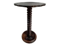 Vintage French Spiral Twist Lathed Post Side Violin Top Table Compact Stand Display Plant Pot Plinth Tall Heavy Bashed Worn c1960-70's / EVE
