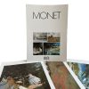 Vintage French Three Prints Monet Great Master Print Collection In Envelope For Framing Display Artwork Descriptions French c1980's / EVE