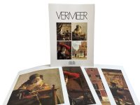 Vintage French Four Prints Vermeer Great Master Print Collection In Envelope Framing Display Artwork Descriptions French c1980's / EVE