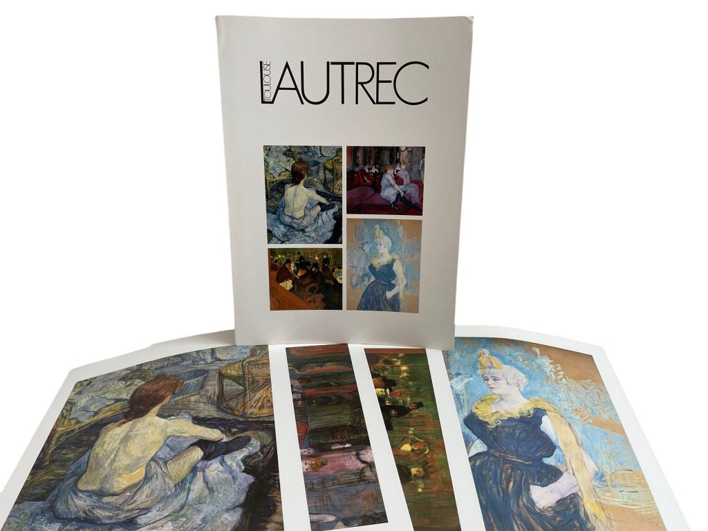 Vintage French Four Prints Lautrec Great Master Print Collection In Envelope Framing Display Artwork Descriptions French c1980’s / EVE