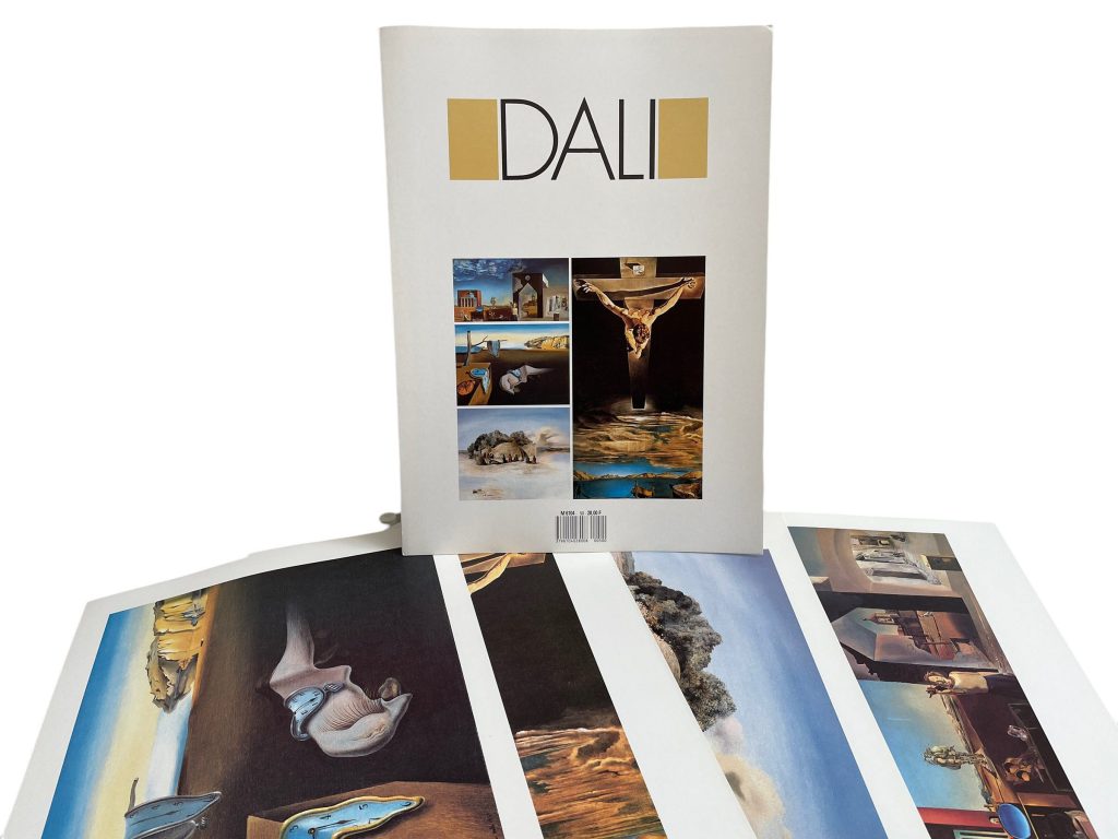 Vintage French Four Prints Dali Great Master Painting Print Collection Envelope Framing Display Artwork Descriptions French c1980’s / EVE