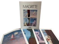 Vintage French Four Prints Magritte Great Master Painting Print Collection Envelope Framing Display Artwork Descriptions c1980's / EVE