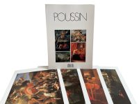 Vintage French Four Prints Poussin Great Master Painting Print Collection Envelope Framing Display Artwork Descriptions c1980's / EVE