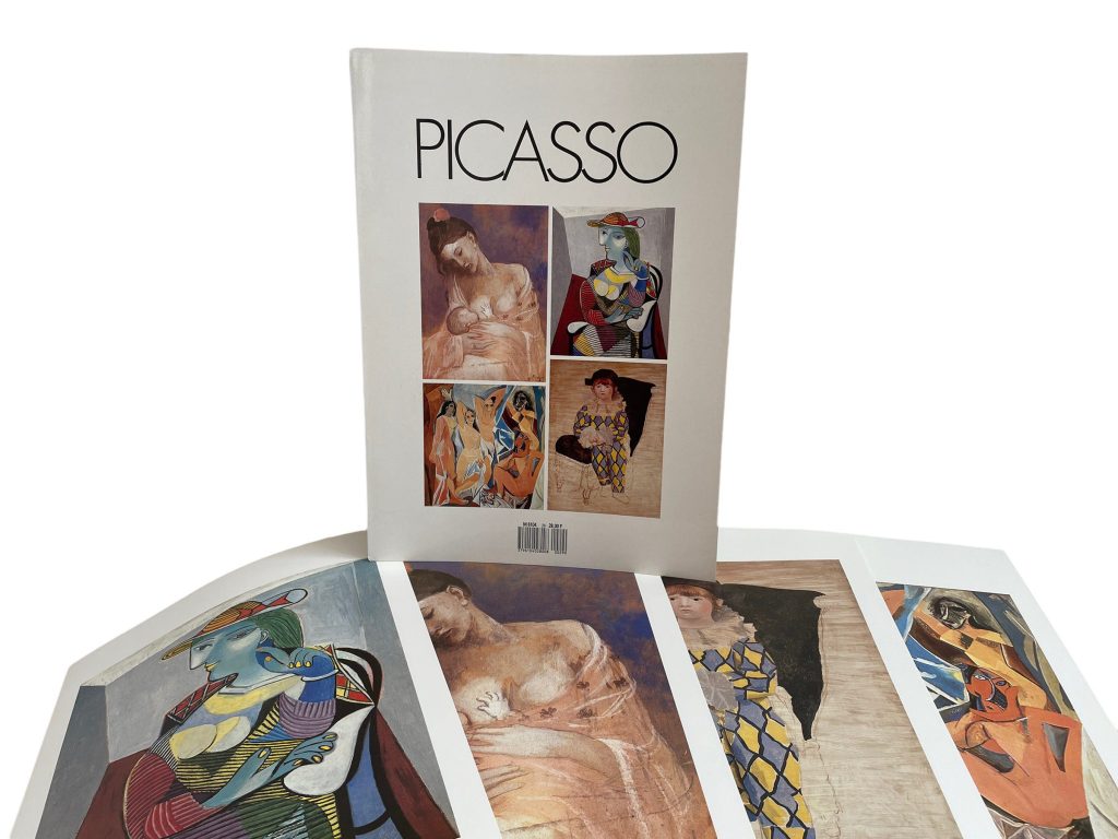Vintage French Four Prints Picasso Great Master Painting Print Collection Envelope Framing Display Artwork Descriptions c1980’s / EVE