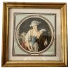 Vintage French Framed Print The Milk Maid La Laitiere In A Gold Painted Wooden Frame Wall Decor Decoration Reproduction c1960's / EVE