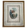 Vintage French Framed Print Young Boy With Parachute In A Gold Painted Wooden Frame Wall Decor Decoration Reproduction c1960's / EVE