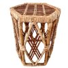 Vintage Balinese Wicker Rattan Woven Plinth Stand Display Seating Conservatory Prop Plant Pot Stand Tabouret Bali c1980-90's / EVE