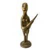 Vintage African Soldier Brass Metal Figurine Statue Primitive Sculpture Cast Tribal Art Toy Decor Display c1980-90's / EVE