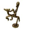 Vintage African Horse And Rider Brass Metal Figurine Statue Primitive Sculpture Cast Tribal Art Toy Decor Display c1980-90's / EVE