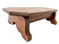 Antique French Bench Stool Small Tiny Table Step Footrest Wood Chair Seat Side Stand Pot Display Shelf Fancy Leg Tabouret c1910-20's / EVE