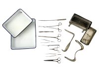 Vintage French Surgery Medical Operation Open Surgery Tools Cleaner Trays Enamel Doctor Unique Set Display Prop circa 1930-50's / EVE
