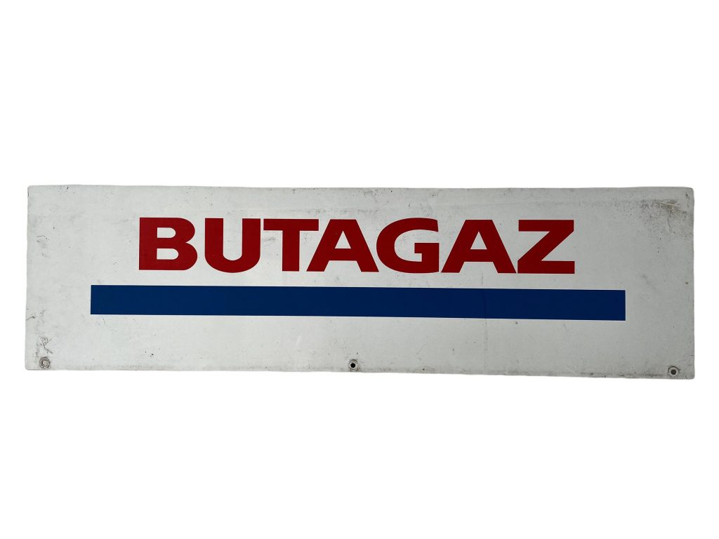 Vintage French Metal Butagaz Advertising Gas Wall Hanging Display Commercial Prop Exterior Sign Garage Man Cave c1990-00’s / EVE