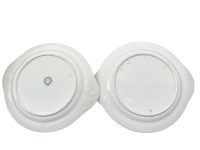 Alternative view of Antique English Ceramic Pekin B And H White Handled Plate Set Of Two Serving Plate Dish Lunch Dinner Plates c1910-20's / EVE