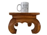 Alternative view of Vintage Thai Small Table Heavy Stand Step Plinth Wooden Wood Chair Seat Side Flower Pot Display Ornate Substantial Tabouret c1980's / EVE