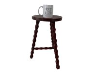 Alternative view of Vintage Stool French Wooden Wood Milking Chair Seat Bobbin Table Farm Round Shaped Seat Plant Rest Stand Plinth Tabouret c1970-80's / EVE