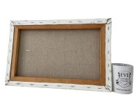 Alternative view of Vintage French Painting Oil Autumn River Crossing Mirrored Trees Skyline Scenic On Canvas c1970-80's / EVE