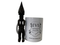 Alternative view of Vintage African Wooden Brown Natural Wood Woman Figurine Standing Ornament Tribal Carving Statue Decor Display circa 1970-80's / EVE