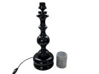 Alternative view of Vintage French Bedside Dressing Table Desk Wood Black Purple Electric Lamp Light Electric Lampshade c1980-90's / EVE