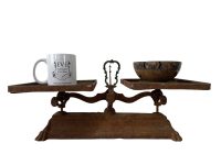 Alternative view of Antique French Heavy Cast Iron Kitchen Weighing Scale Heavy Patina Rusty Surface Tarnish Patina Decor Butcher Grocer Circa 1880's / EVE