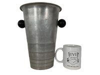 Alternative view of Vintage French Silver Metal Pierre Sparr Sigolsheim Champagne Wine Ice Bucket Cooler Display Stand Pot Handled c1980-90's / EVE