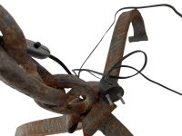 Alternative view of Vintage French Large Rusty Iron Chain Chains Light Lantern Lamp Decor Design Floor Standing Design Designer c1960-70's / EVE