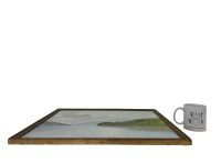 Alternative view of Vintage English Painting Acrylic Mountains Lake Pontoon C. R. Elliott Skyline Alpes Maritimes Scenic On Board Wood Canvas c1980's / EVE